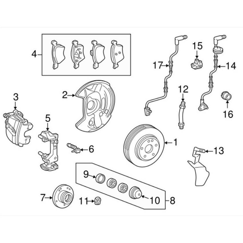 Mercedes ABS Wheel Speed Sensor - Front Driver Side 2025402017